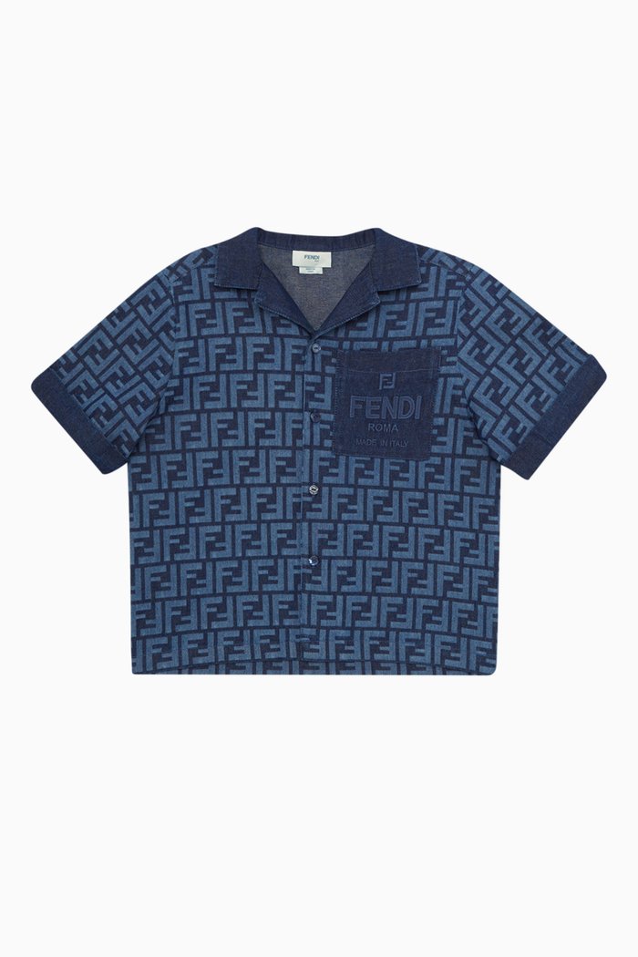 

FF Logo Shirt in Chambray, Blue