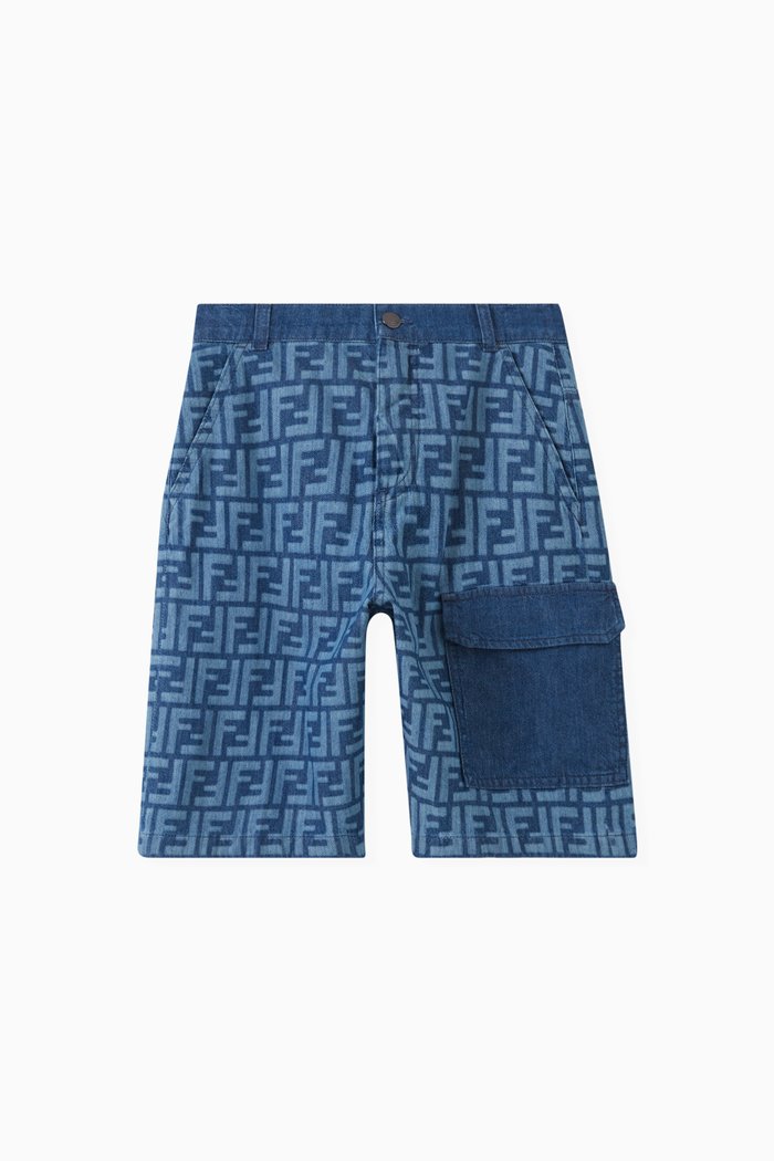 

Bermuda Shorts in Chambray, Blue