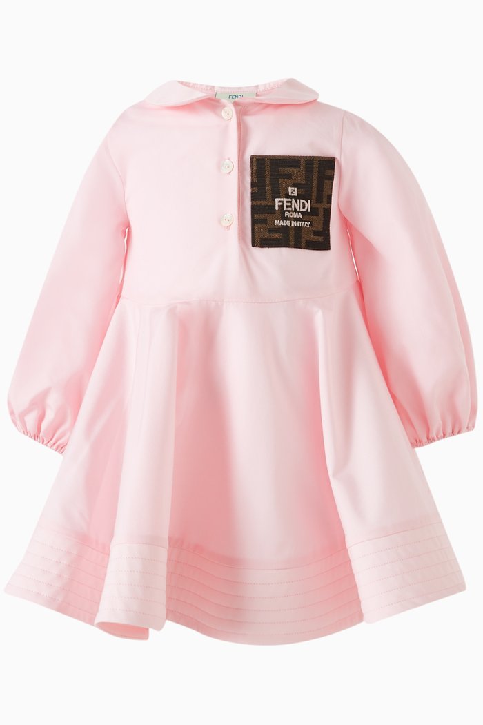 

Logo Dress in Cotton Poplin, Pink