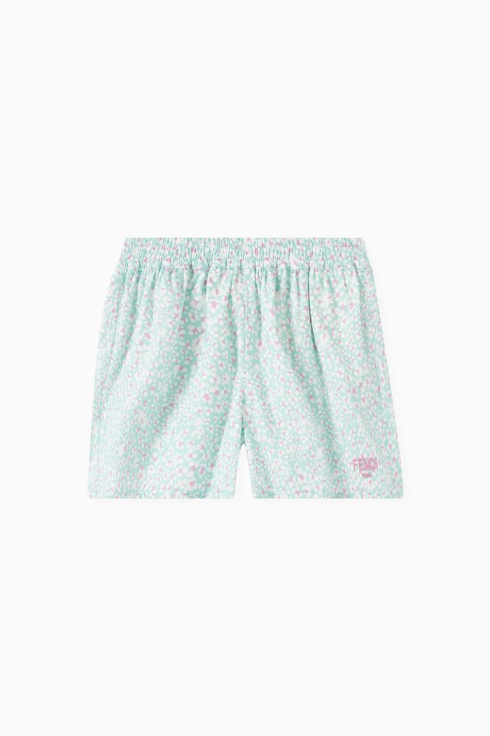 

Animal-print Shorts in Poplin, Blue