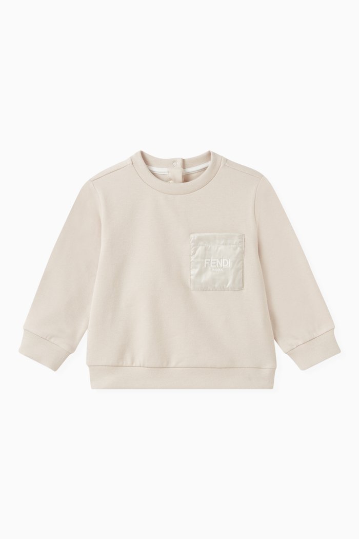 

Pocket Logo Sweatshirt in Cotton, Neutral