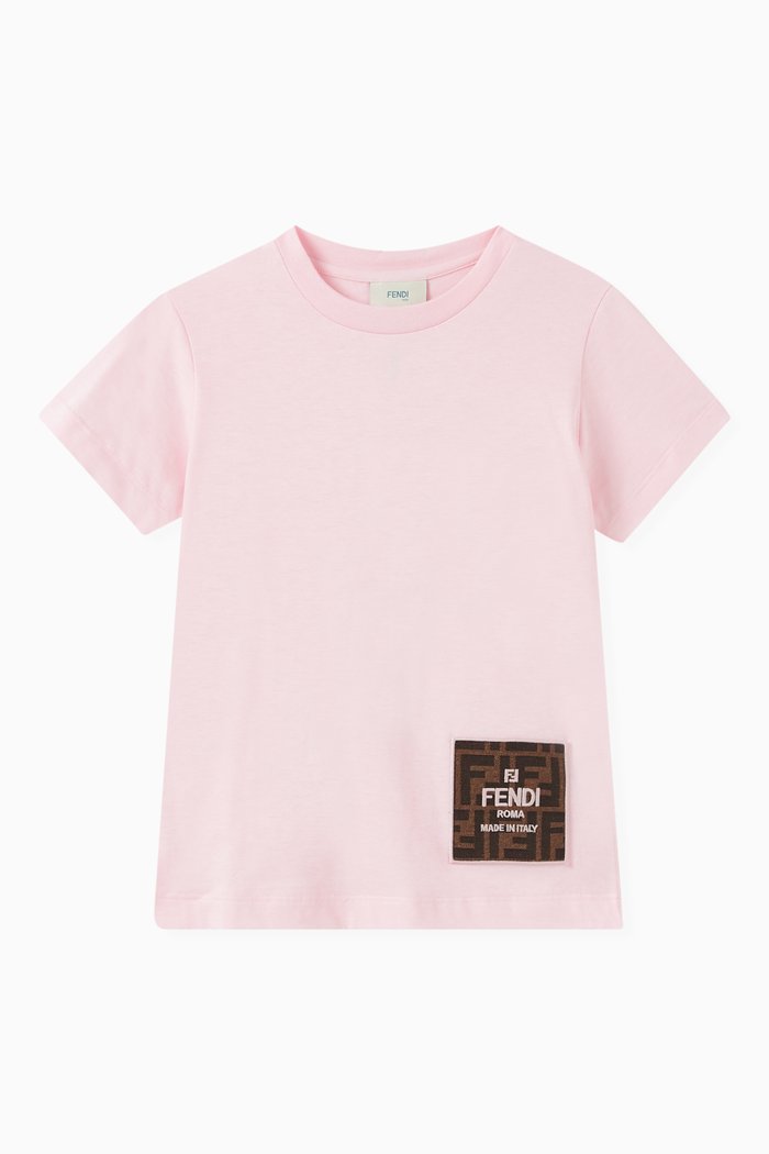 

Logo Tag T-Shirt in Cotton, Pink