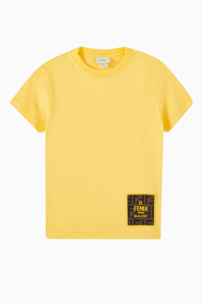 

Logo Tag T-Shirt in Cotton, Yellow