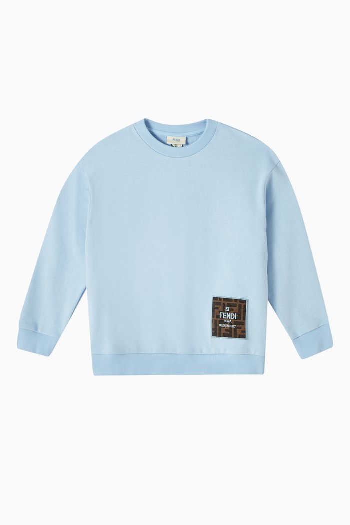 

Monogram Patch Sweatshirt in Cotton, Blue