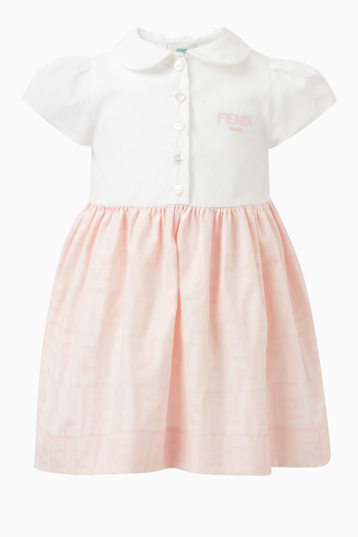 

Logo Motif Dress in Cotton, Pink