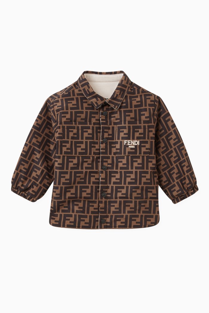 

Reversible FF Shirt Jacket in Nylon & Jersey, Neutral