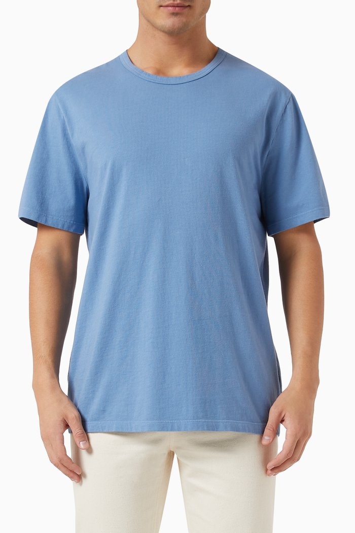 Garment Dye T-shirt in Cotton, Blue