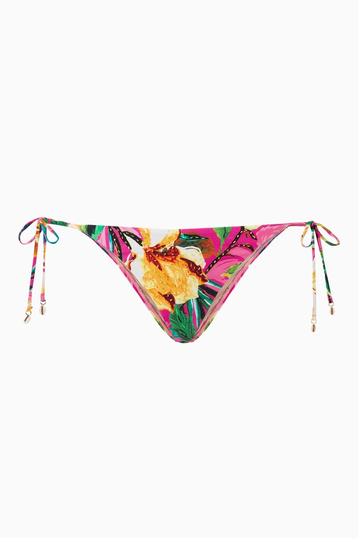 

Embroidered Tie Bikini Briefs, Multicolour