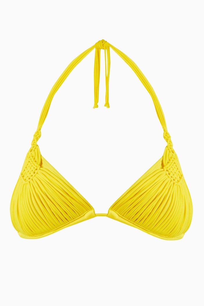 

Mila Triangle Bikini Top, Yellow