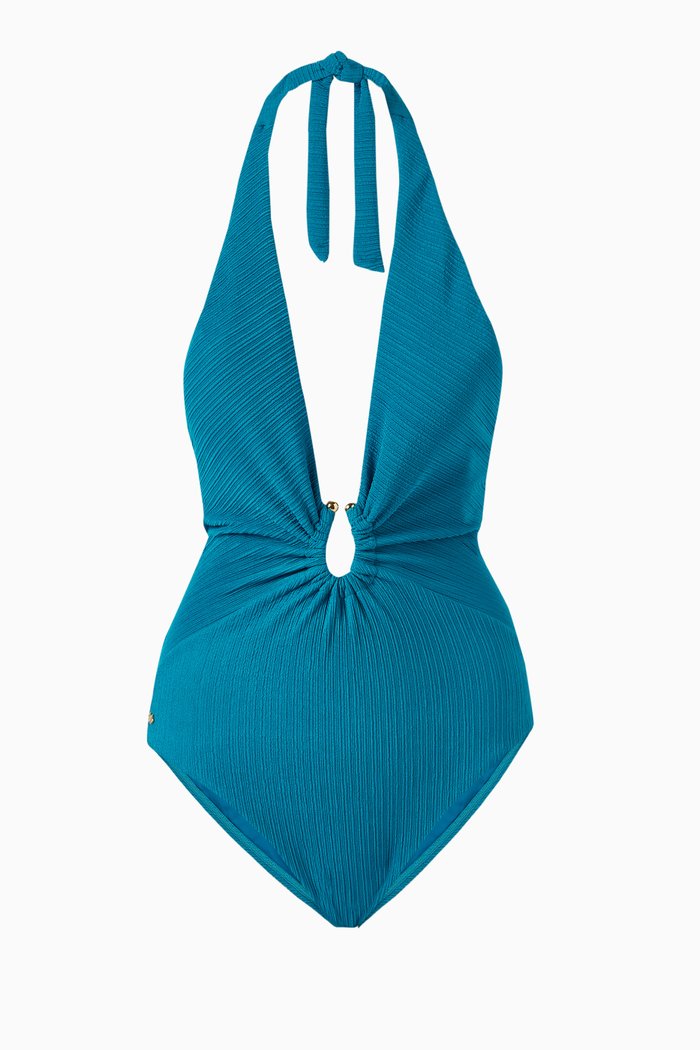 

Plunge One-piece Swimsuit, Blue