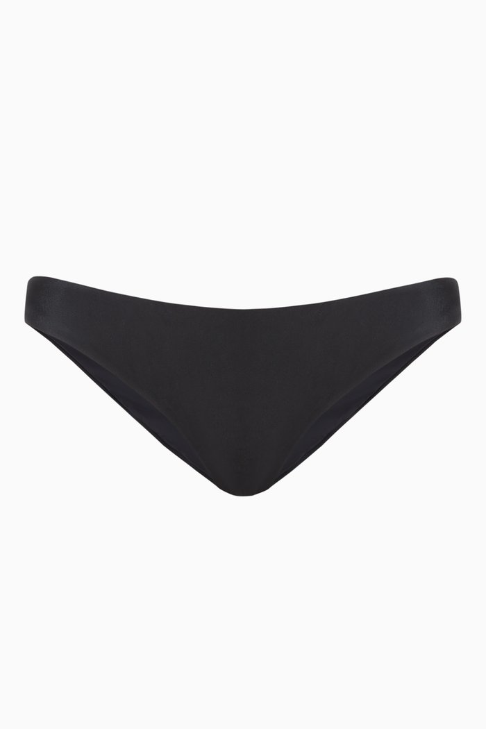 

Basic Ruched Bikini Briefs, Black