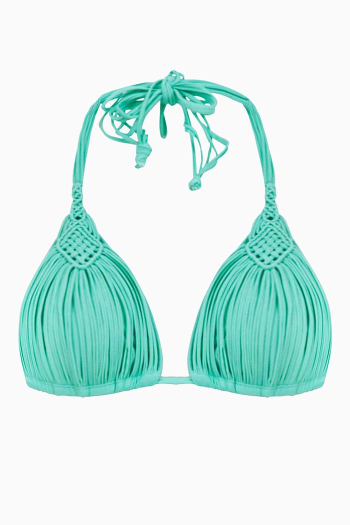 

Mila Triangle Bikini Top, Blue