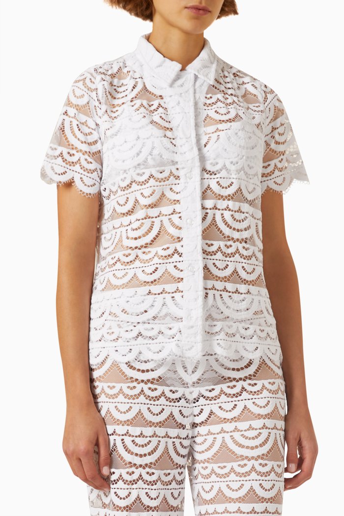 

Button-up Shirt in Lace, White