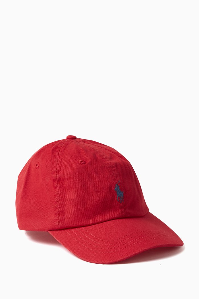 

Classic Logo Baseball Cap in Cotton Twill, Red