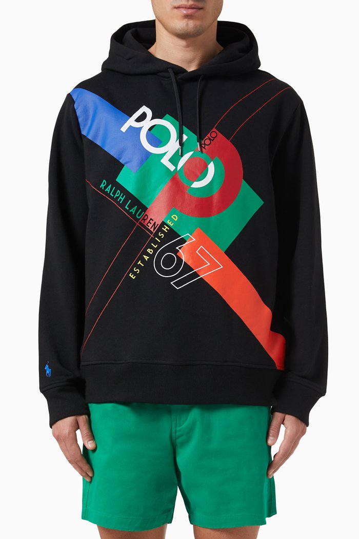 

Logo Fleece Hoodie in Cotton-blend, Black