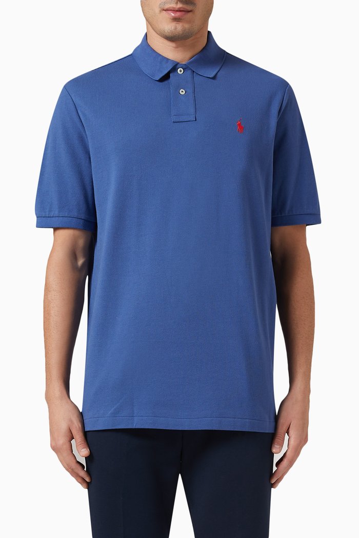 

Polo Shirt in Cotton Piqué, Blue