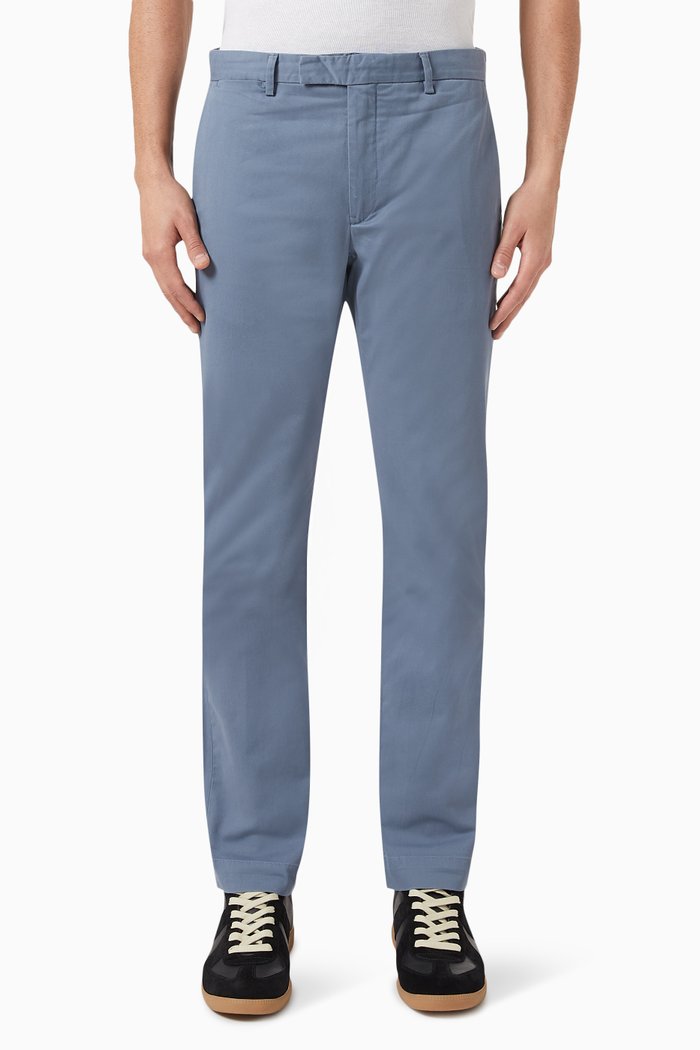 

Signature Trousers in Stretchy Cotton, Blue