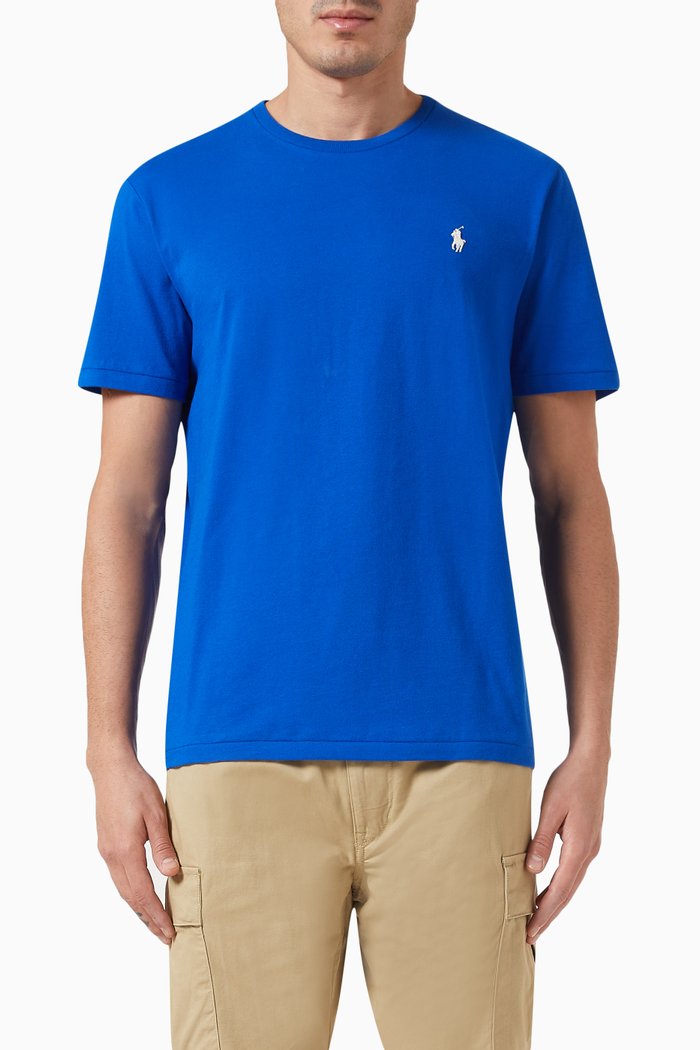 Logo T-shirt in Cotton, Blue