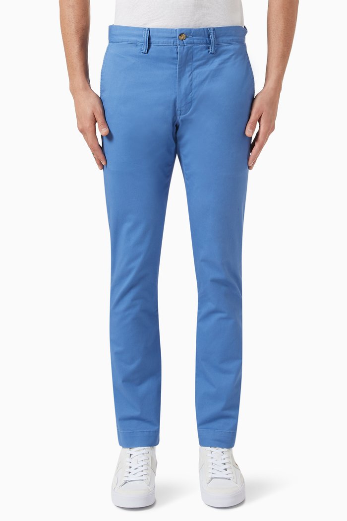 Signature Trousers in Stretchy Cotton, Blue