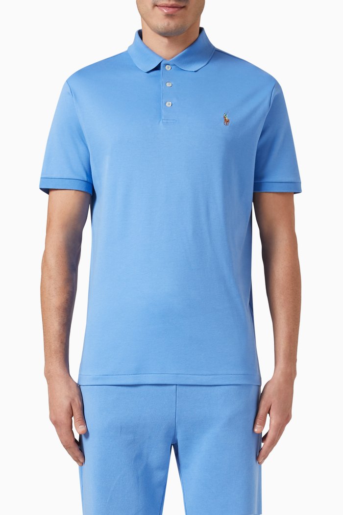 

Polo Shirt in Cotton Piqué, Blue