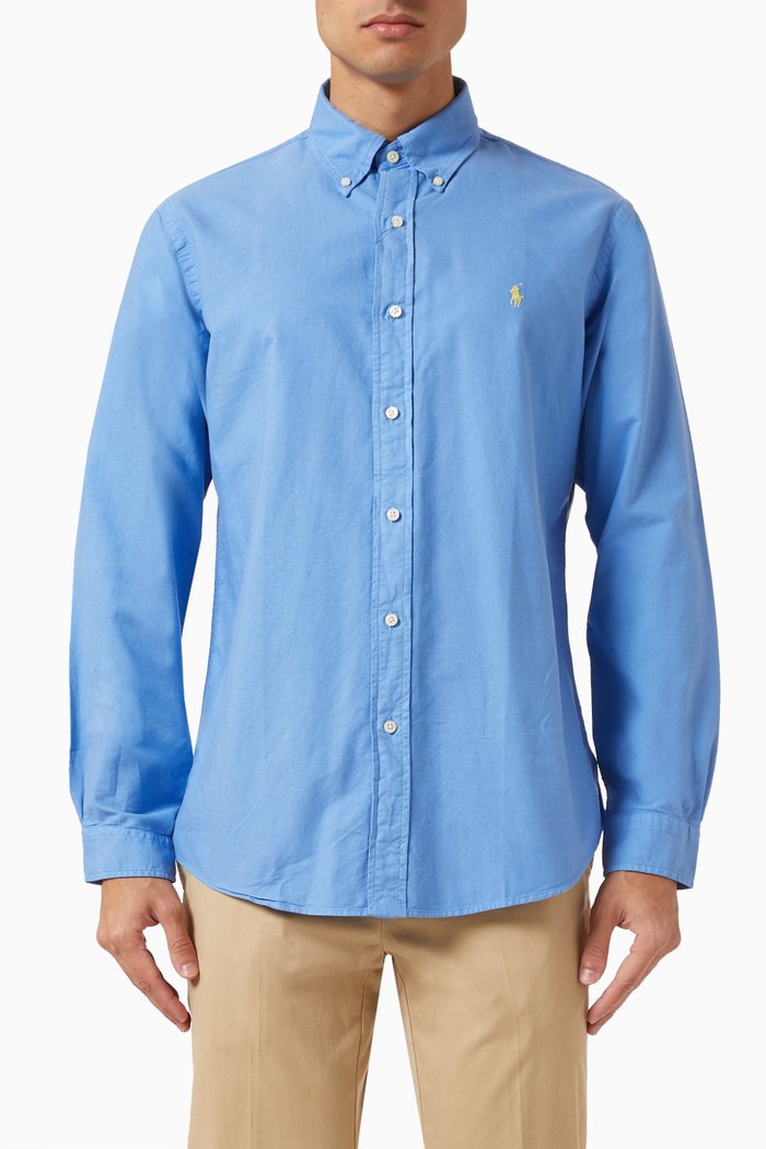 

Logo Oxford Shirt in Cotton, Blue