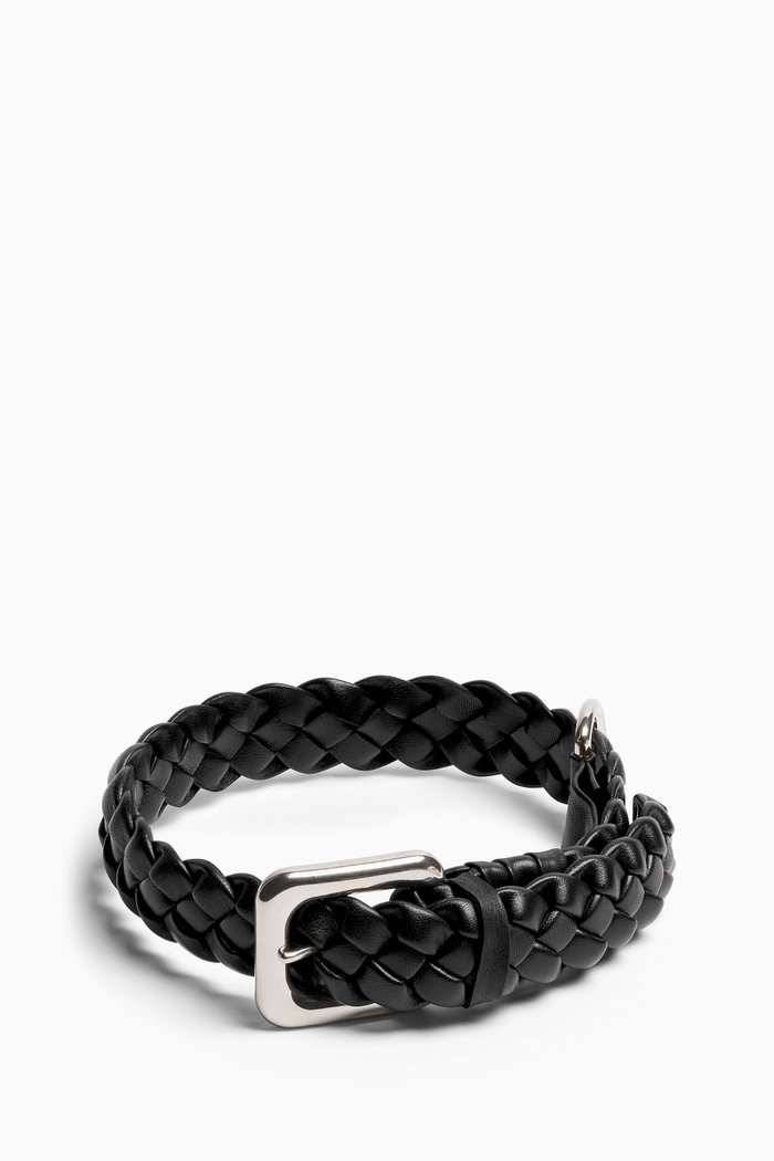

Pet Collar in Intrecciato Leather, Black
