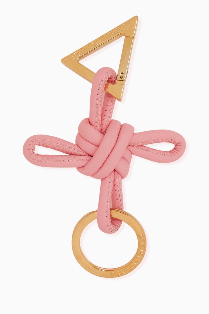 

Knotted Key Ring in Nappa, Pink