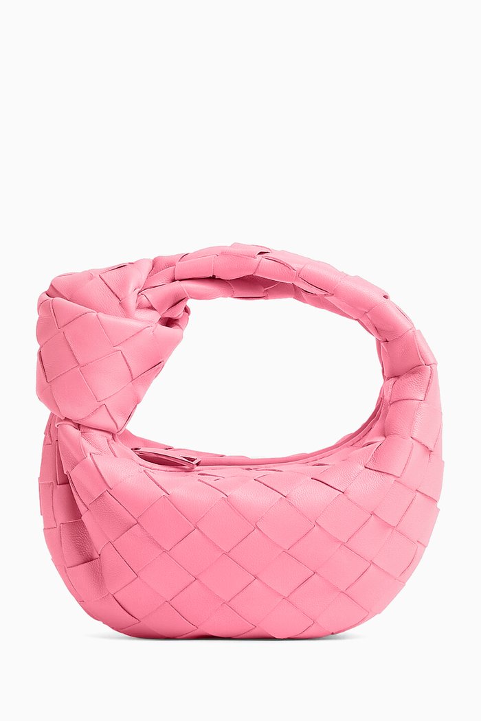

Candy Jodie Top-handle Bag in Intrecciato Leather, Pink
