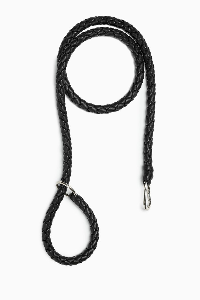 

Pet Leash in Intrecciato Leather, Black