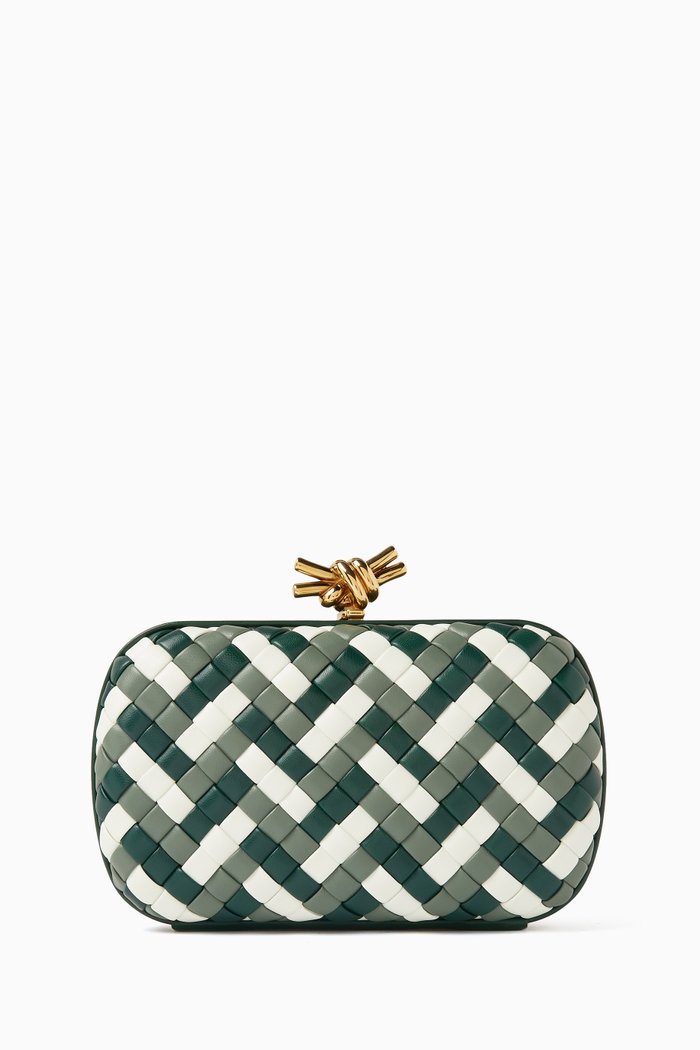 

Knot Minaudiere Clutch in Intreccio Calfskin, Multicolour