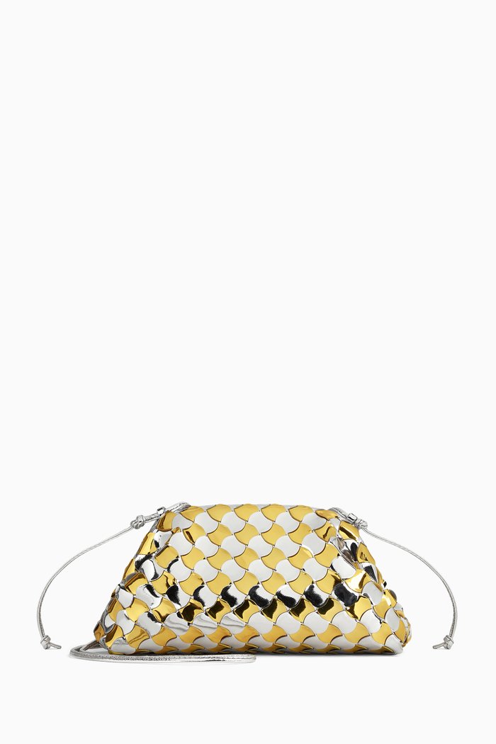 

Mini Pouch in Metallic Intrecciato Nappa, Gold