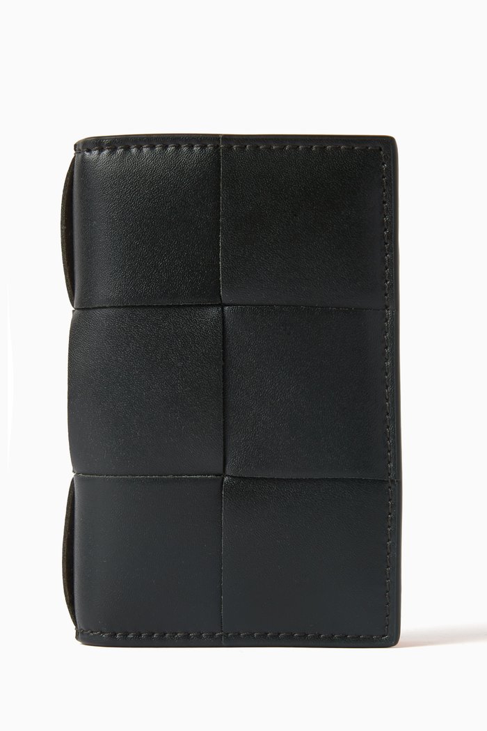 

Cassette Flap Card Case in Intrecciato Leather, Multicolour