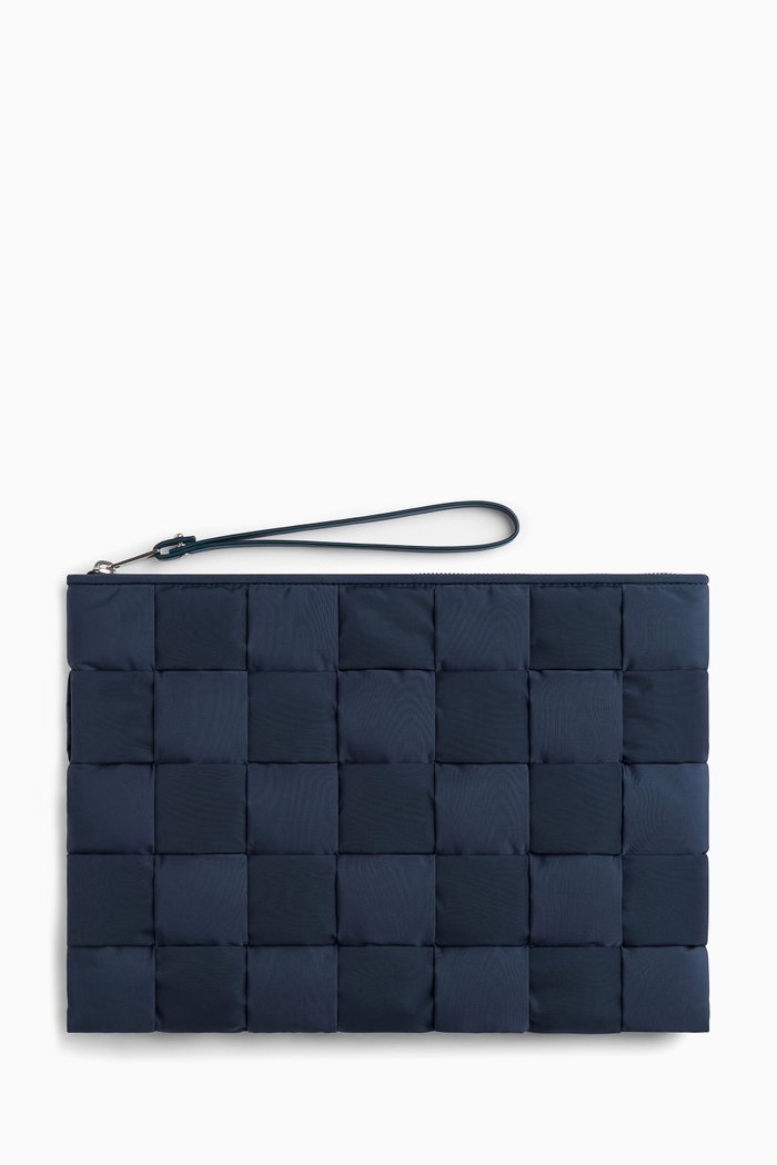 

Large Cassette Flat Pouch in Recycled Nylon, Blue