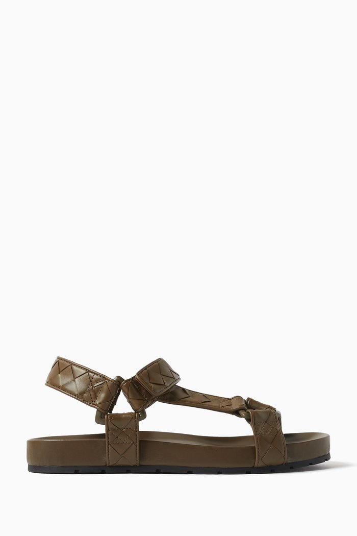 

Trip Sandals in Intrecciato Leather, Brown