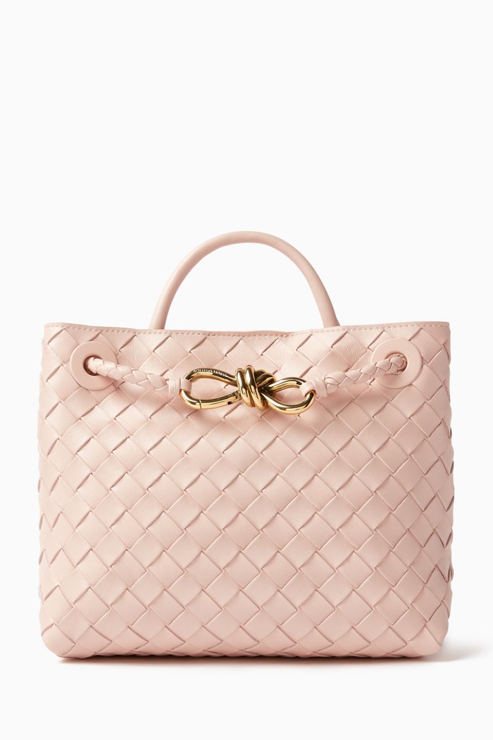 

Small Andiamo Bag in Intrecciato Leather, Pink