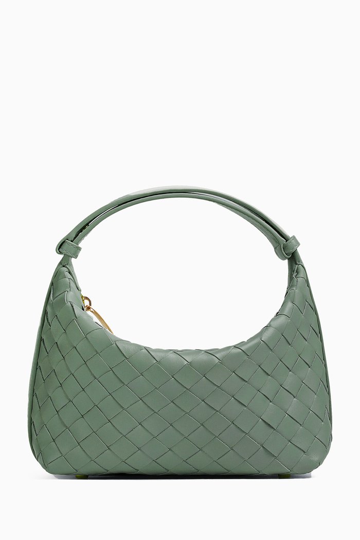 

Mini Wallace Shoulder Bag in Intrecciato Leather, Green