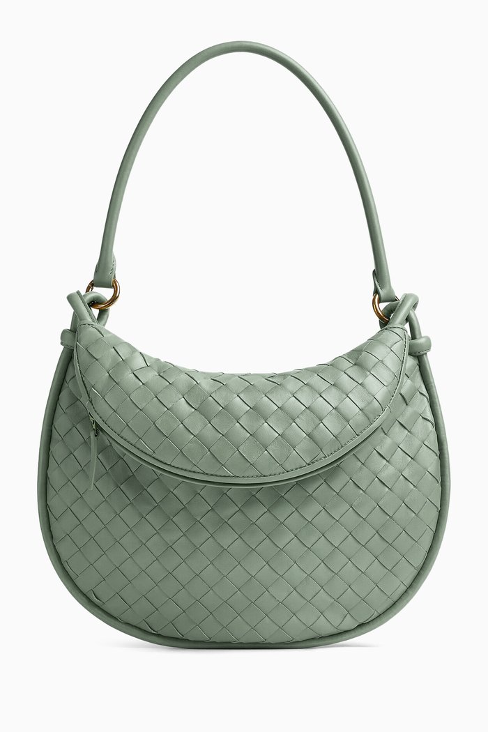 

Medium Gemelli Shoulder Bag in Intrecciato Leather, Green