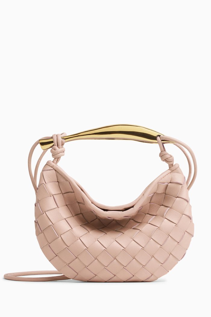 

Mini Sardine Bag in Intrecciato Leather, Pink