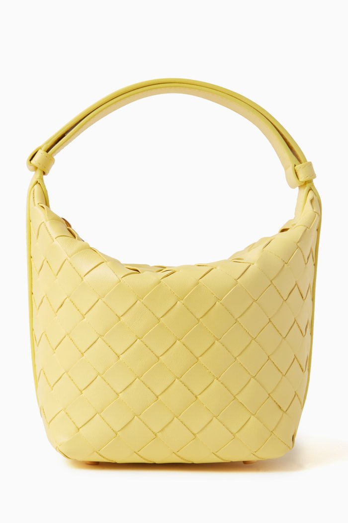 

Candy Wallace Shoulder Bag in Intrecciato Nappa, Yellow