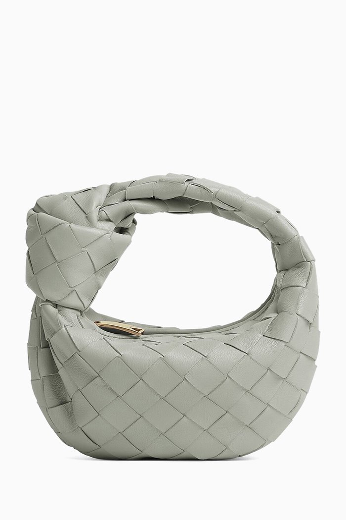 

Candy Jodie Top-handle Bag in Intrecciato Leather, Grey