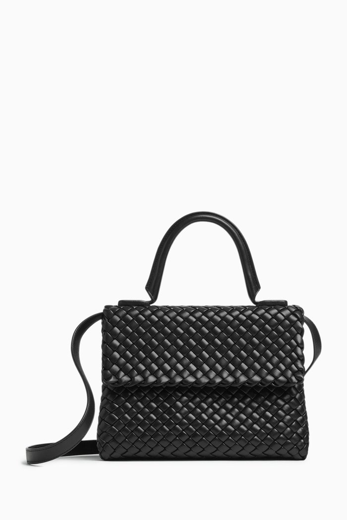 

Patti Top Handle Bag in Leather, Black