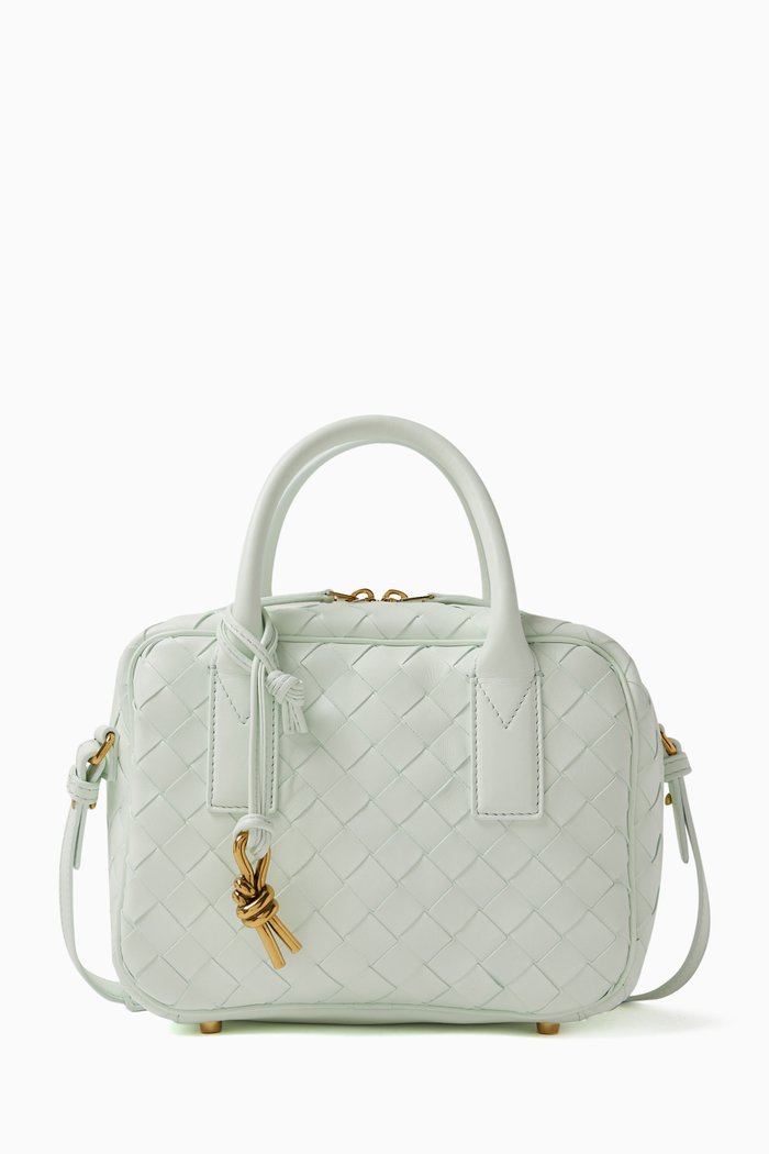 

Small Getaway Top-handle Bag in Intrecciato Leather, Blue