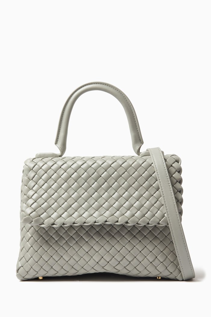 

Patti Top Handle Bag in Leather, Grey