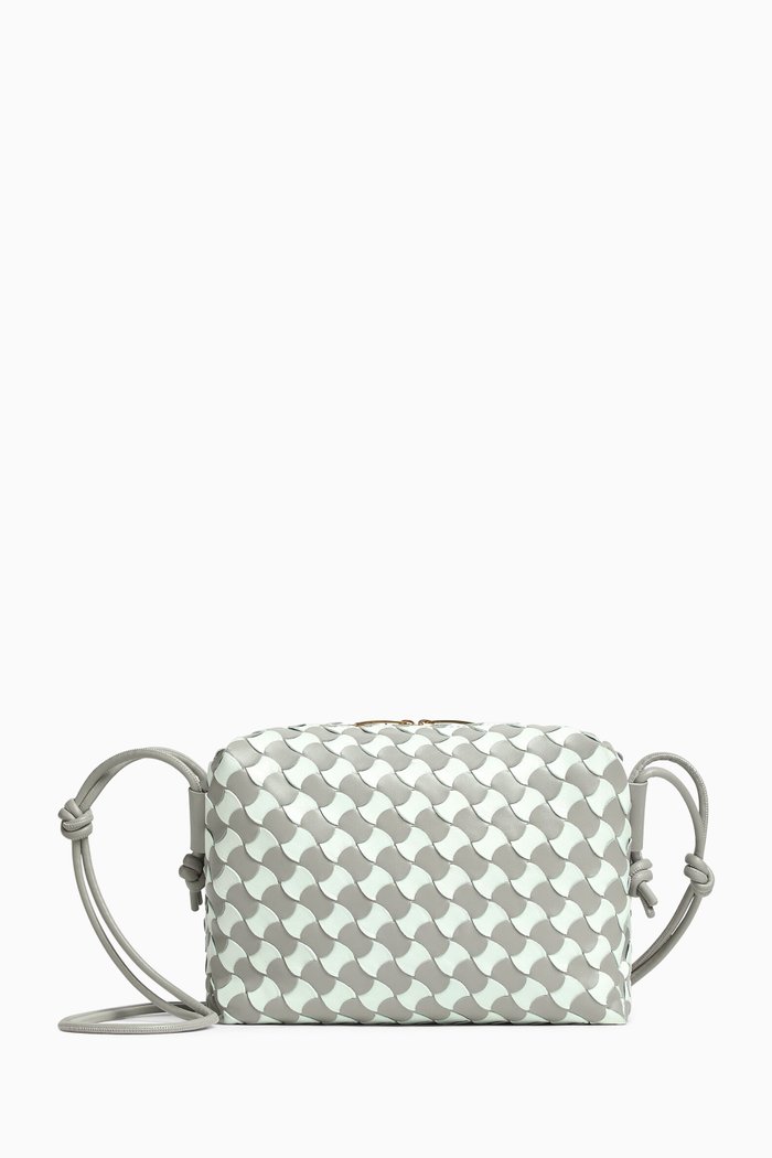 

Small Loop Camera Crossbody Bag in Intrecciato Leather, Multicolour