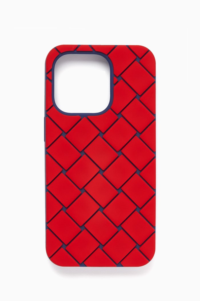 

iPhone 14 Pro Case in Intreccio Rubber, Red