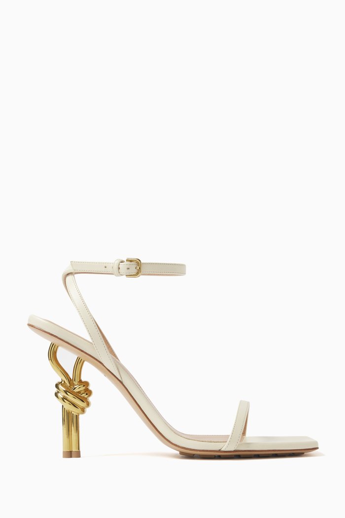Knot 90 Sandals in Leather, White