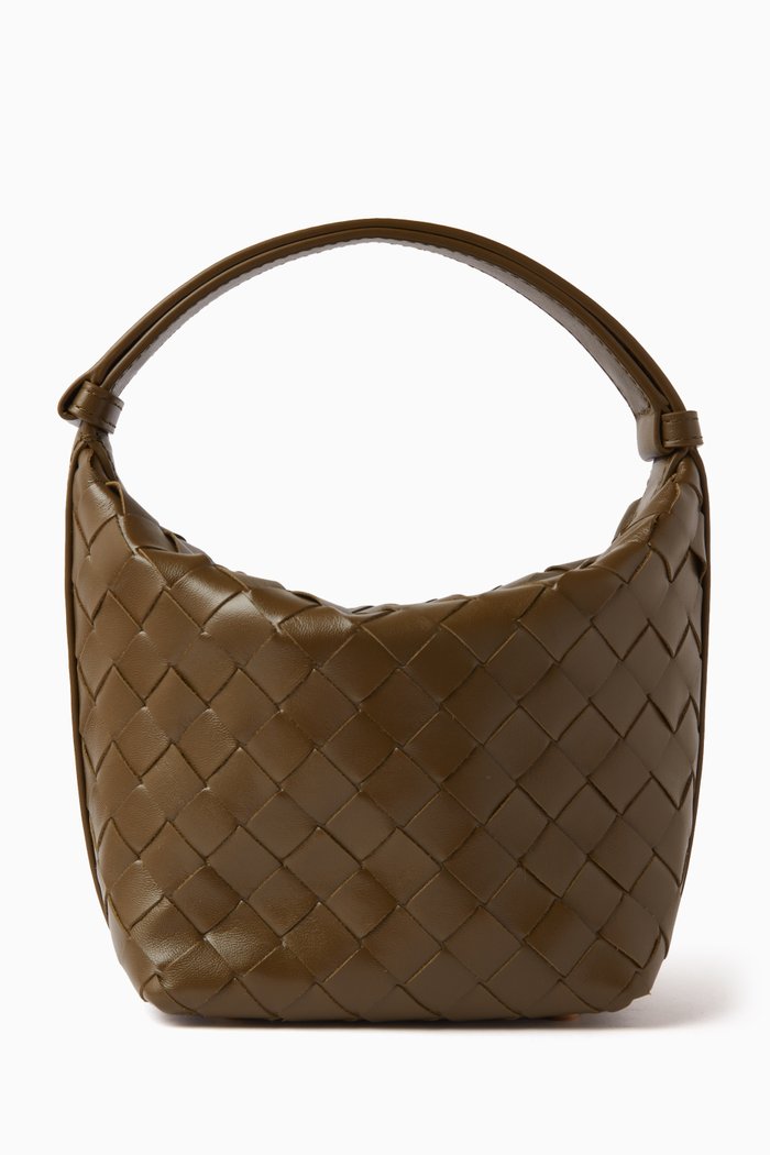 

Candy Wallace Shoulder Bag in Intrecciato Nappa, Brown