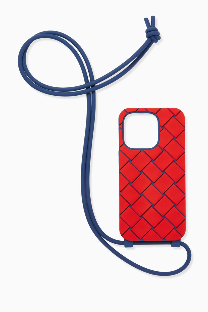 

iPhone 14 Pro Case in Intreccio Rubber, Red