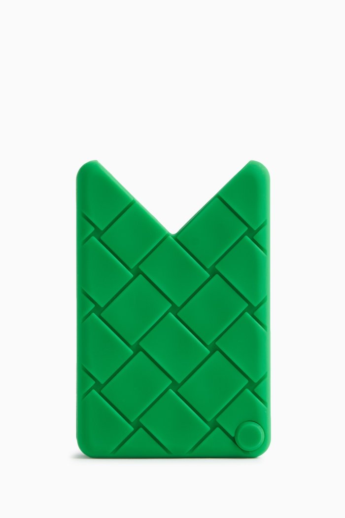 

Fan Credit Card Case in Intreccio Rubber, Green