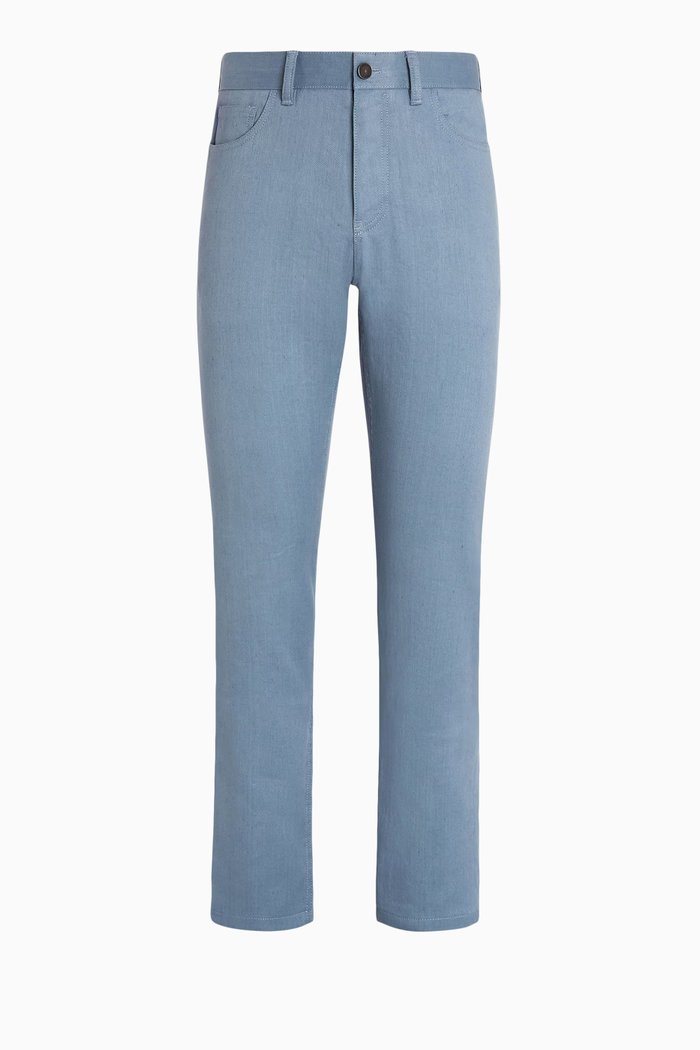 

Roccia Pants in Stretch Linen-blend, Blue